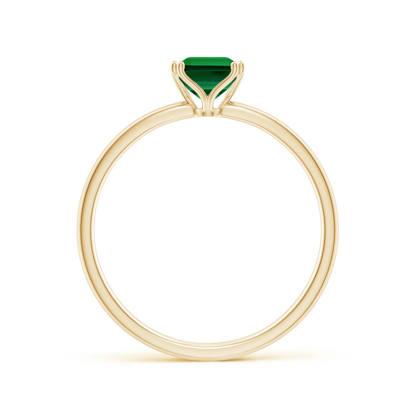 Double Prong-Set Emerald-Cut Lab-Grown Emerald Solitaire Classic Engagement Ring Double Prong-Set Emerald-Cut Lab-Grown Emerald Solitaire Classic Engagement Ring
