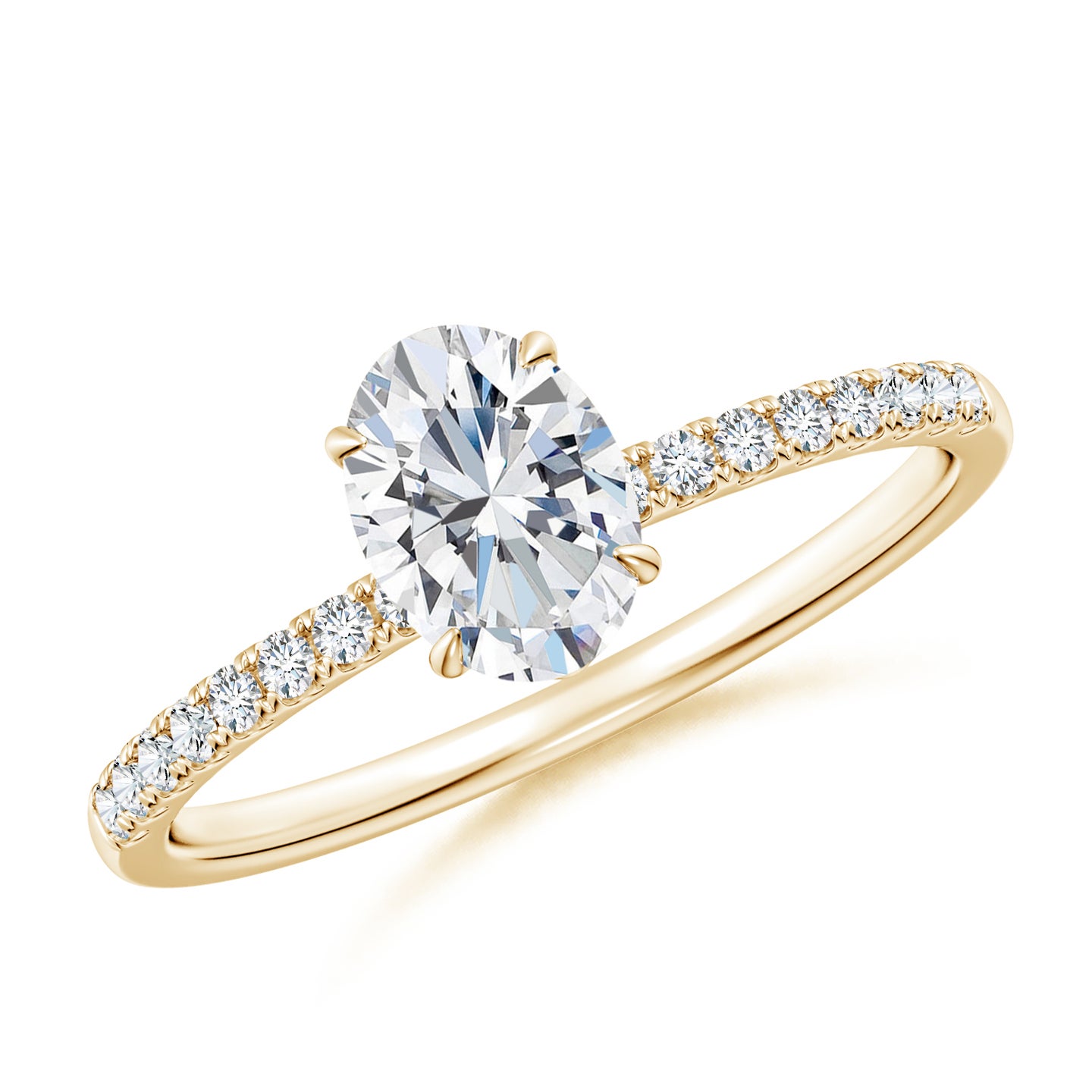 Lab-Grown Oval Diamond Hidden Halo Engagement Ring