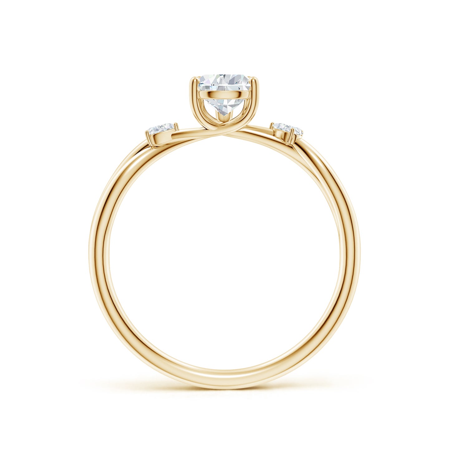 Lab-Grown Nature Inspired Pear Diamond Side Stone Engagement Ring