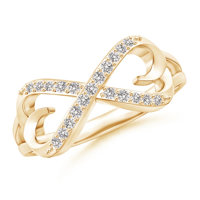 Split-Shank Round Natural Diamond Infinity Heart Ring