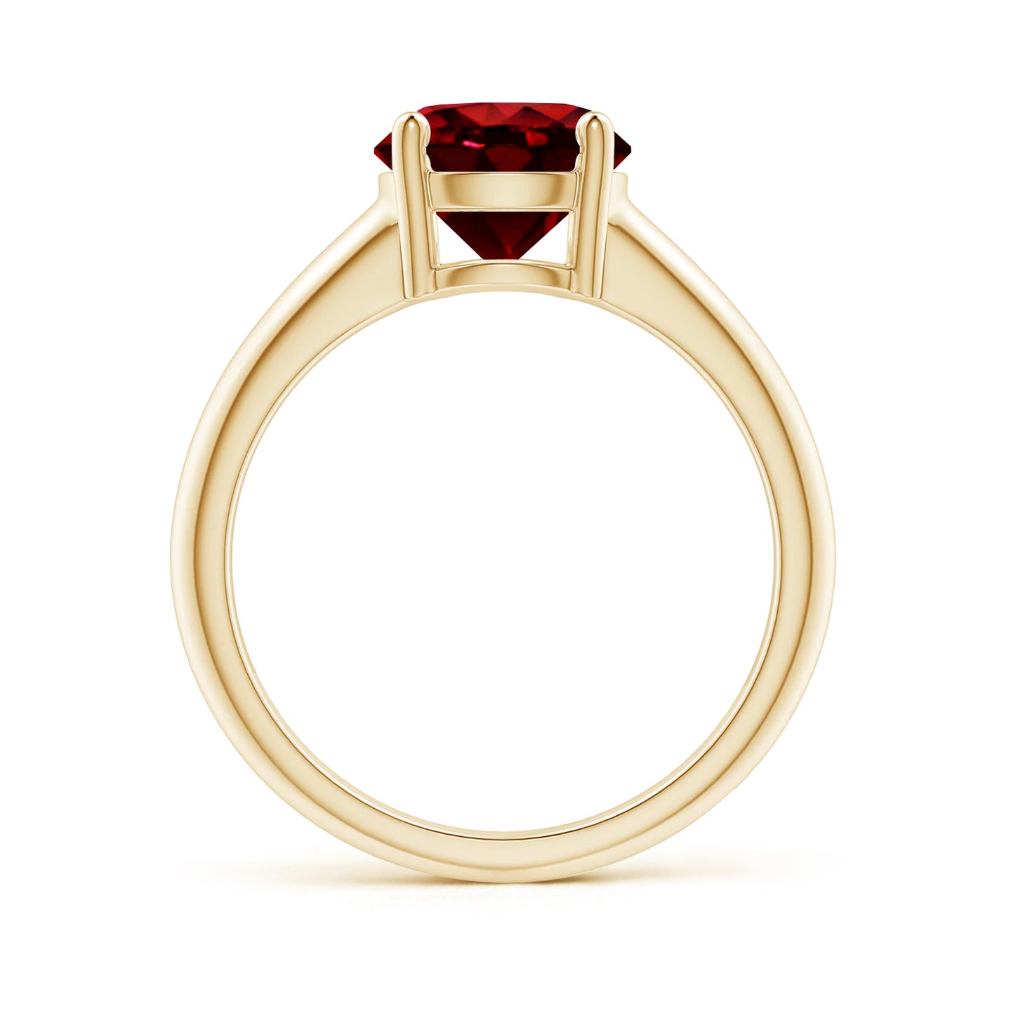 Round Ruby Solitaire Engagement Ring | Angara India