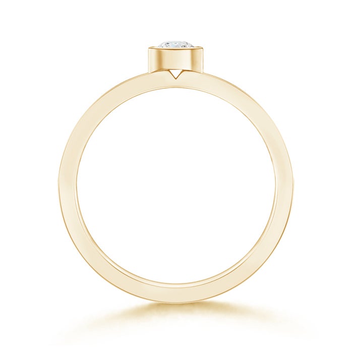 Bezel-Set Round Natural Diamond Stackable Ring