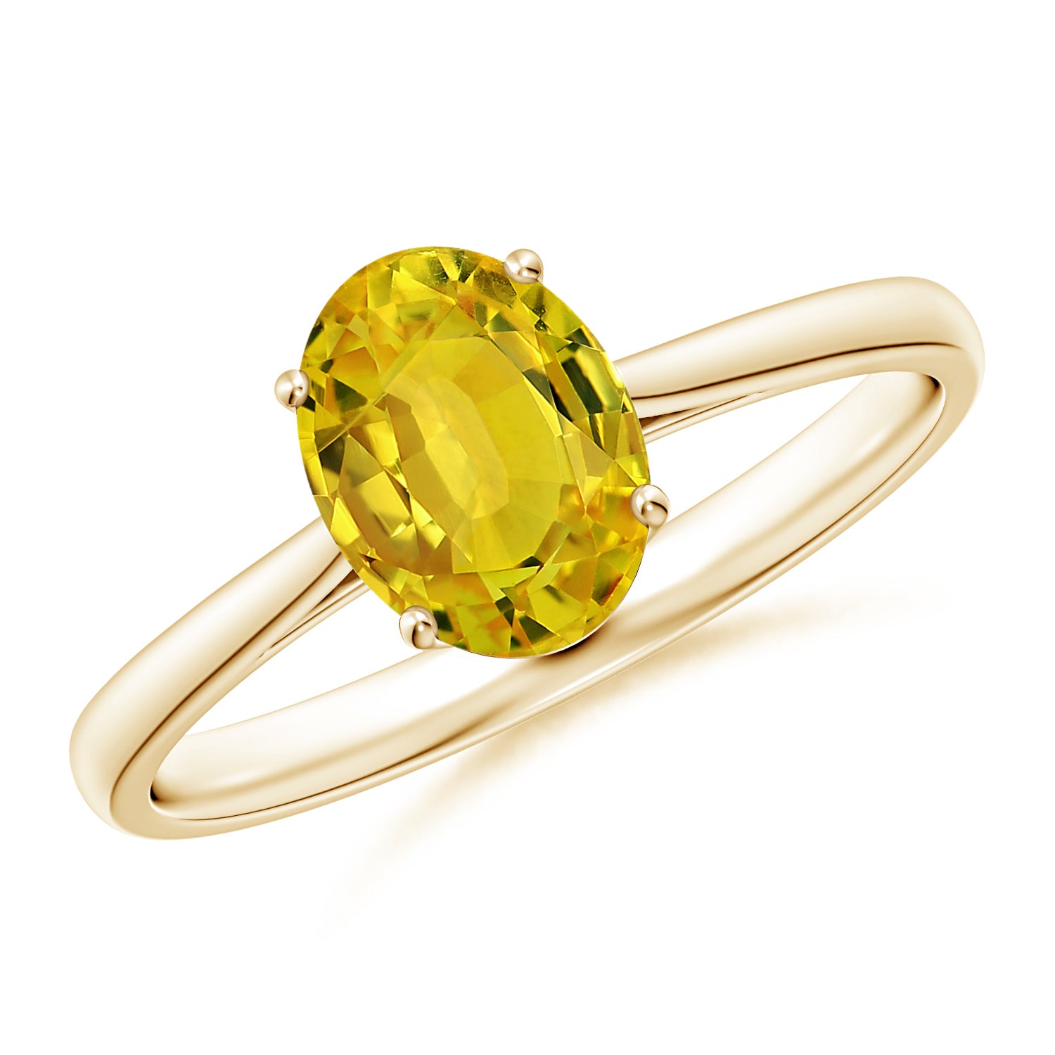 Oval Solitaire Yellow Sapphire Cocktail Ring