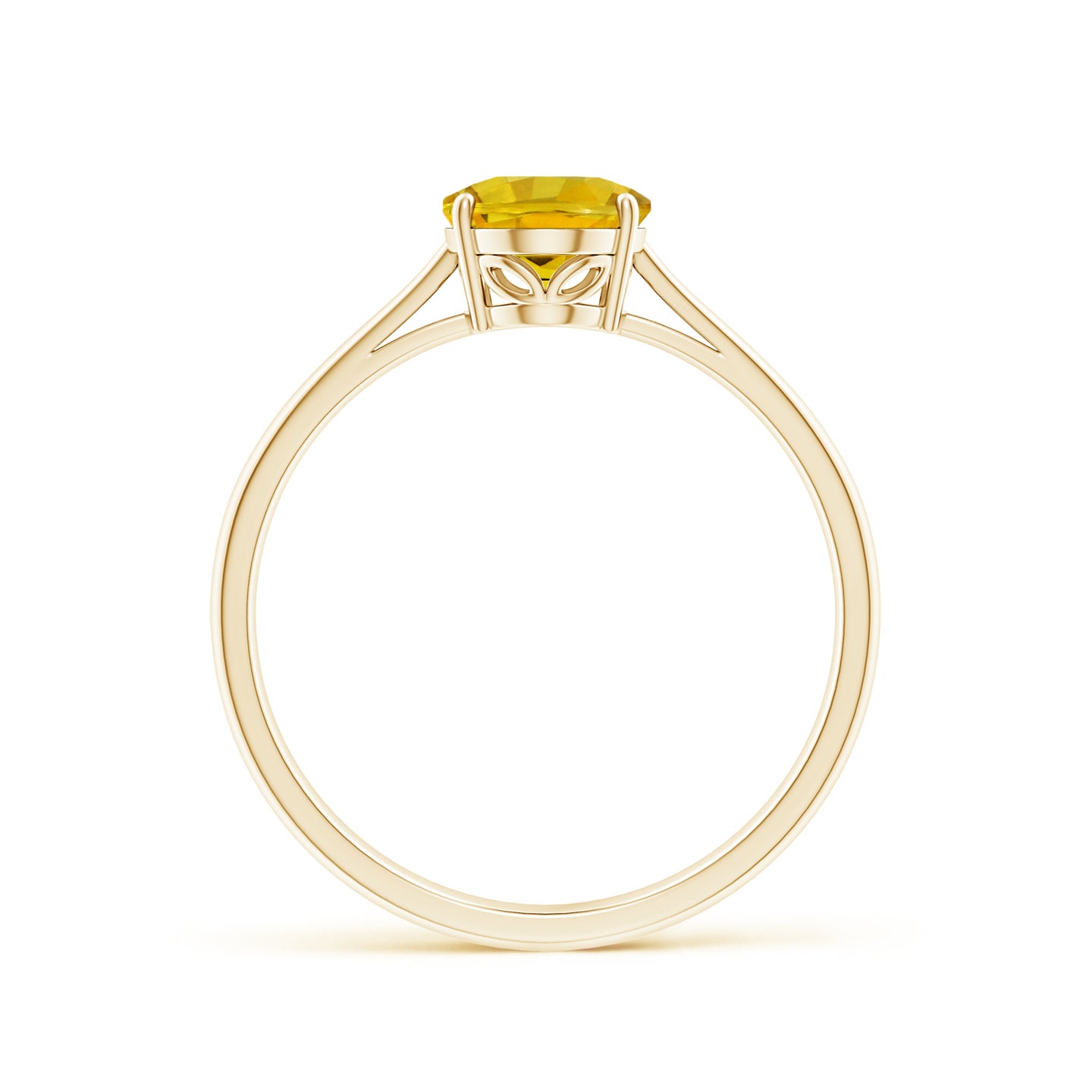 8x6mm AAAA Oval Solitaire Yellow Sapphire Cocktail Ring in Yellow Gold