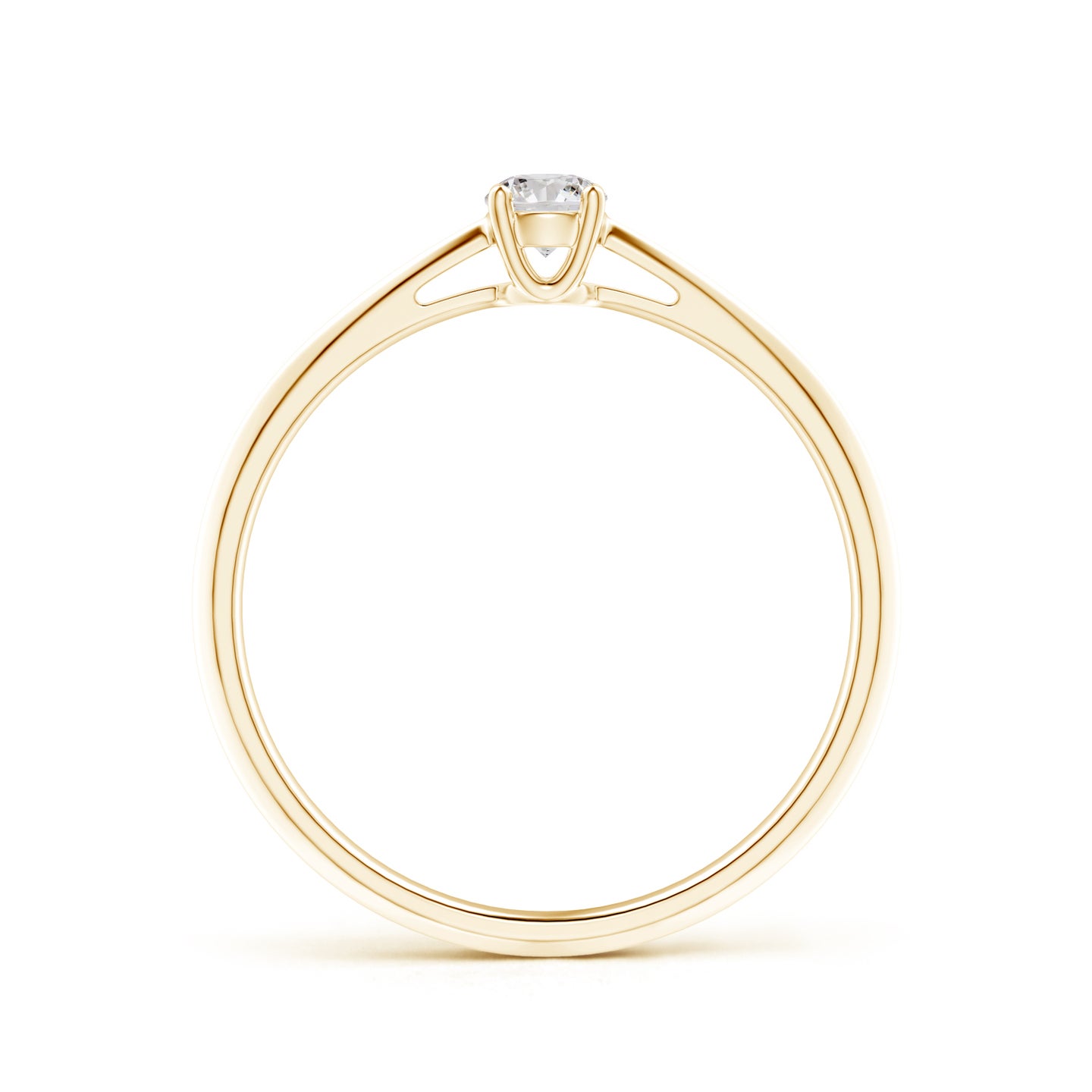 3.4mm IJI1I2 Knife-Edged Classic Round Diamond Solitaire Ring in Yellow Gold