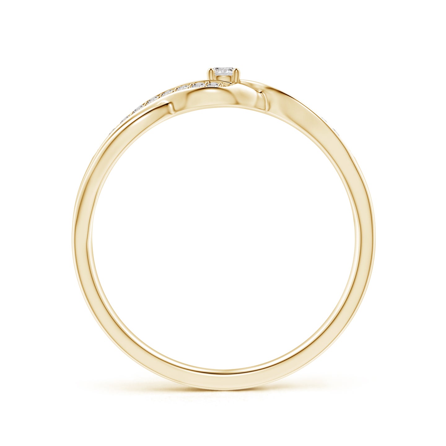 2.2mm IJI1I2 Solitaire Round Diamond Infinity Promise Ring in Yellow Gold