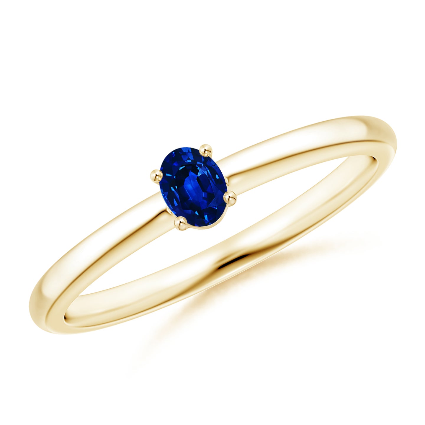 4x3mm AAAA Classic Solitaire Oval Blue Sapphire Promise Ring in Yellow Gold 4x3mm AAAA Classic Solitaire Oval Blue Sapphire Promise Ring in Yellow Gold