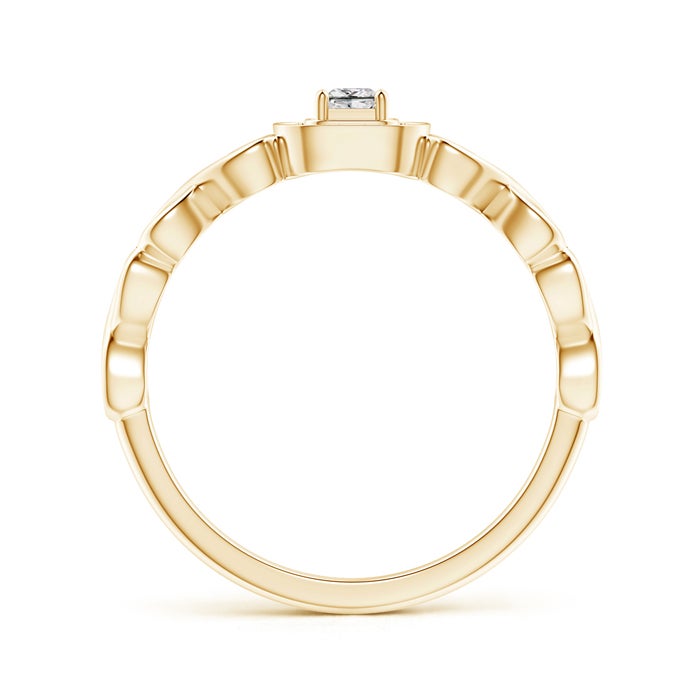 2.5mm IJI1I2 Princess-Cut Diamond Cushion Halo Promise Ring with Infinity Heart-Motifs in Yellow Gold