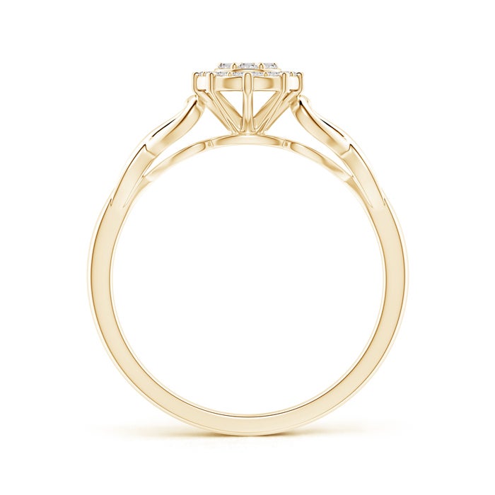 1.35mm IJI1I2 Diamond Clustre Heart Halo Ring in Yellow Gold