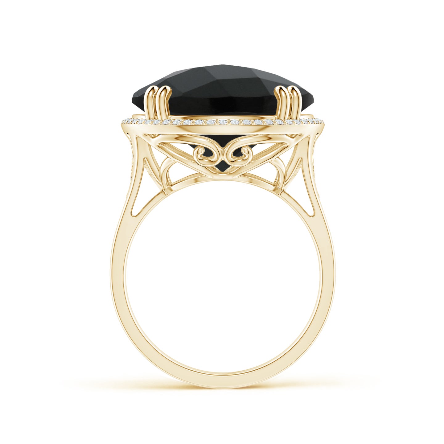 Wedding Ring Tacori Black Onyx Ring Vintage Style Black Onyx Cocktail Ring With Diamond Halo Angara India