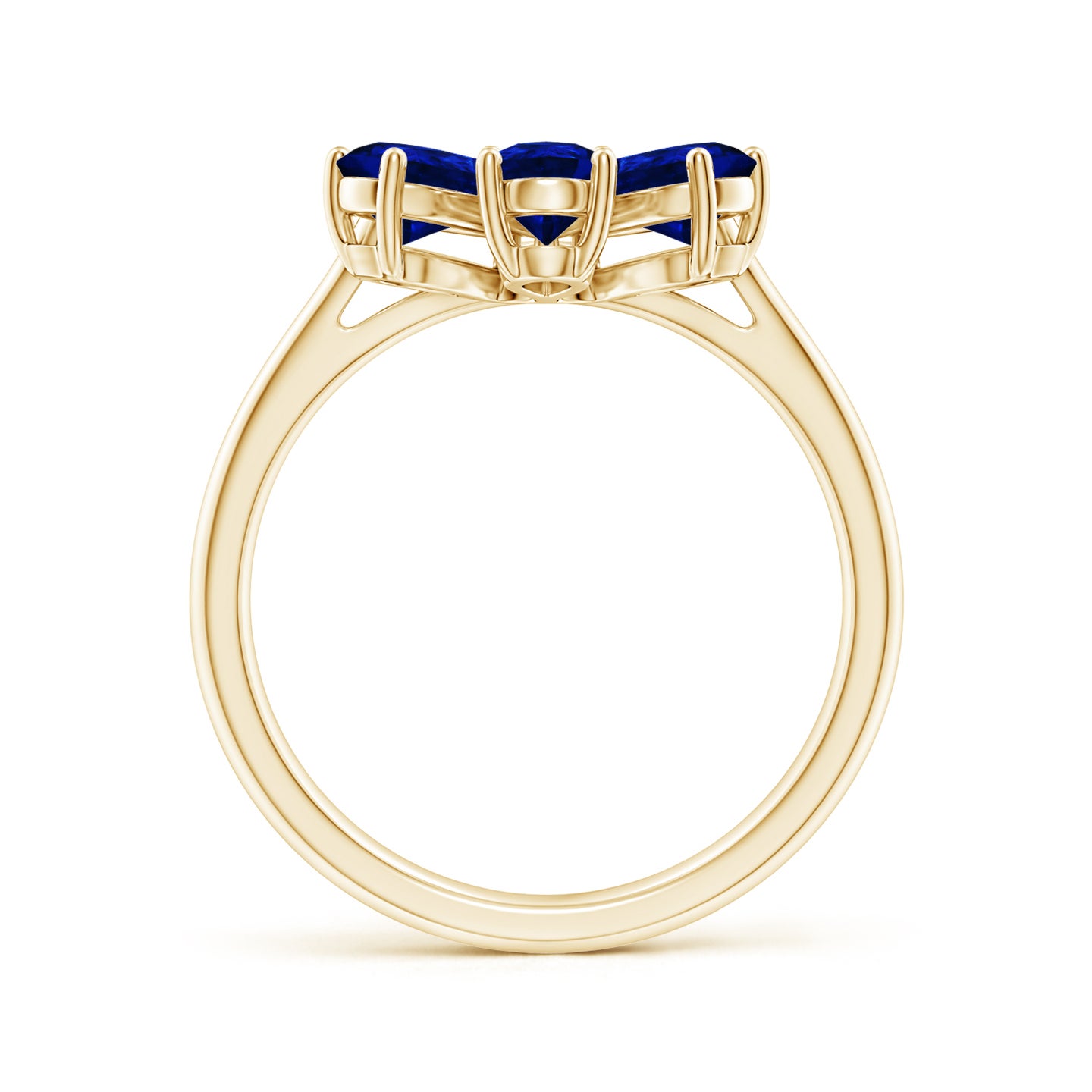 Lab-Grown Nature Inspired Blue Sapphire & Diamond Flower Ring