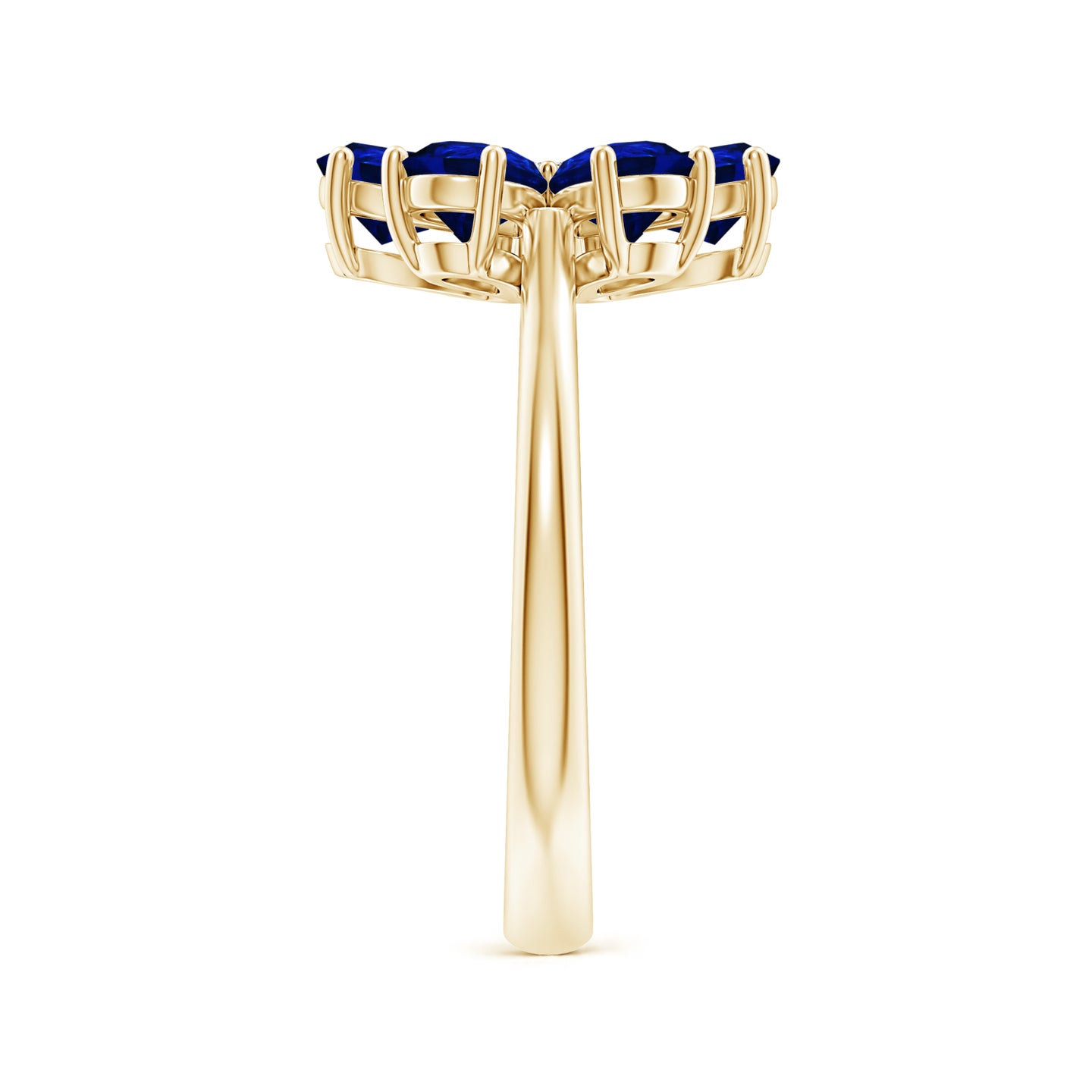 Lab-Grown Nature Inspired Blue Sapphire & Diamond Flower Ring