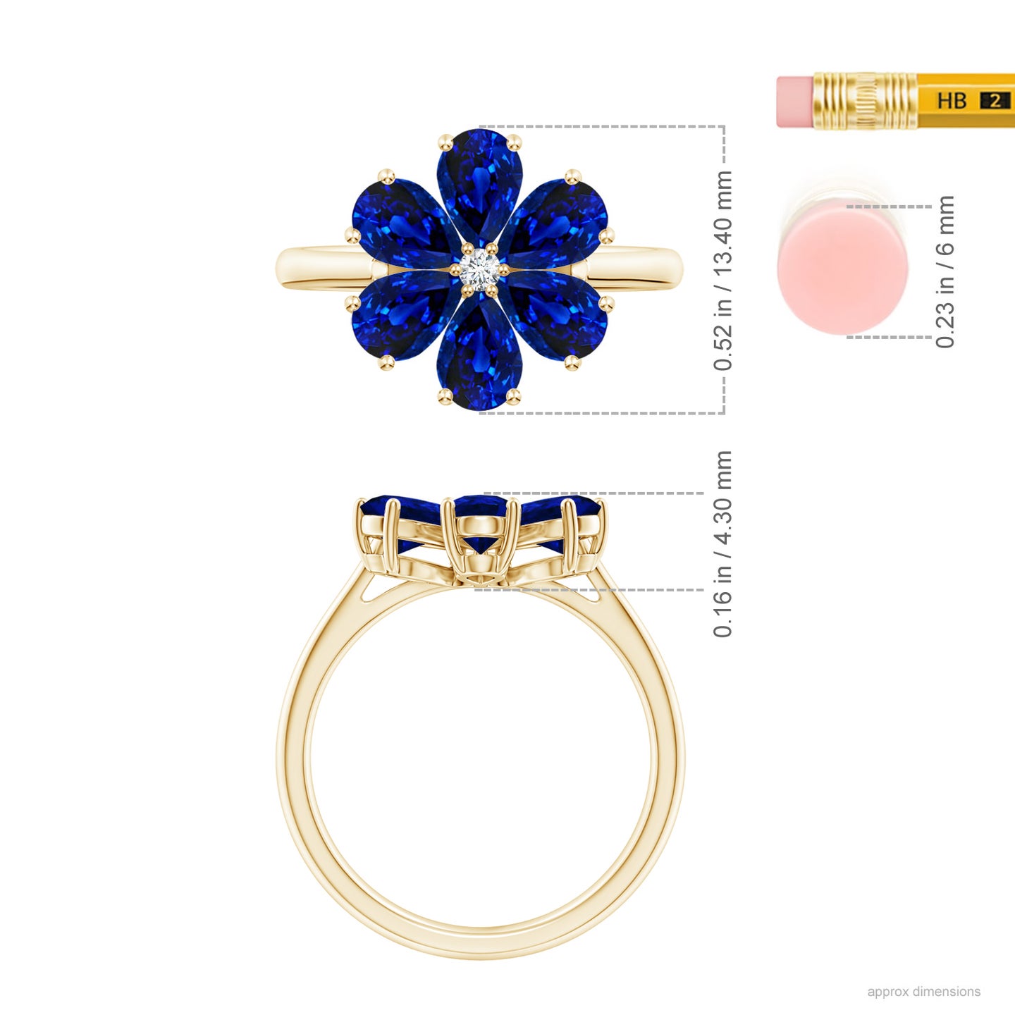 Lab-Grown Nature Inspired Blue Sapphire & Diamond Flower Ring