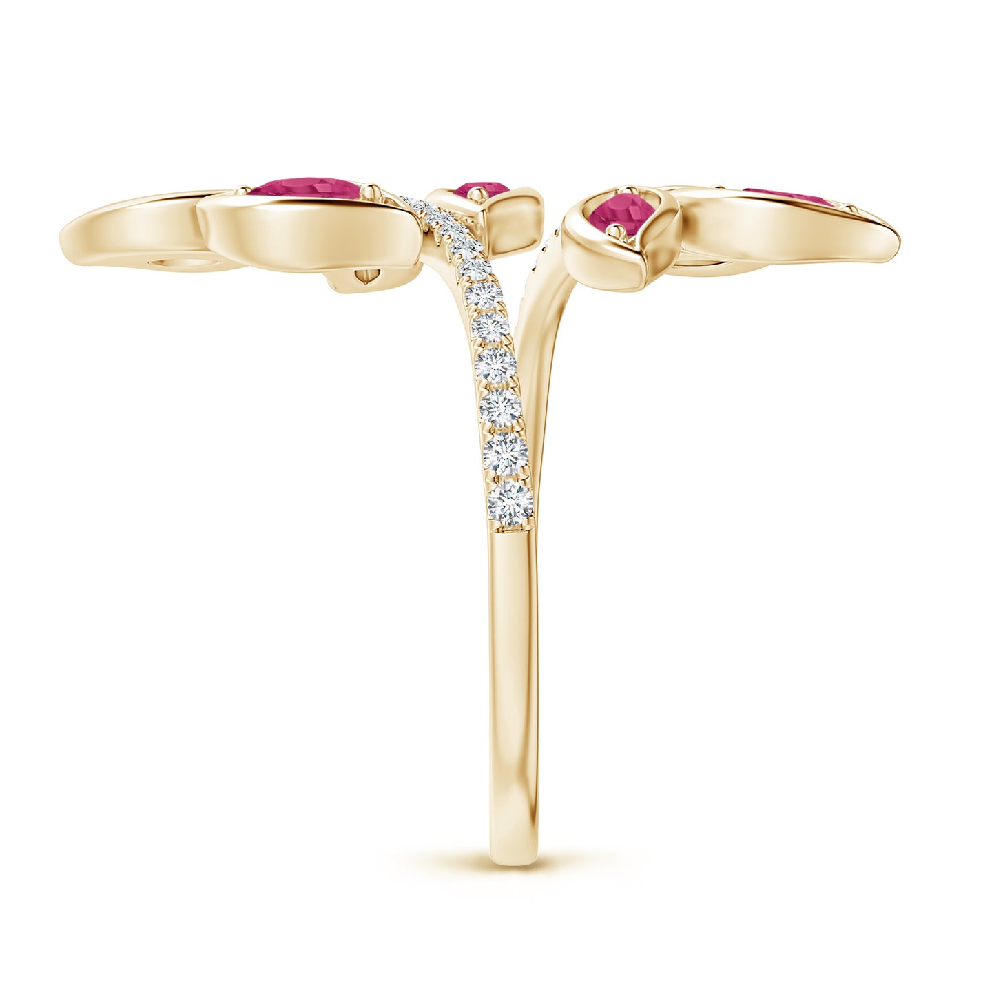 Marquise Pink Sapphire Olive Leaf Ring
