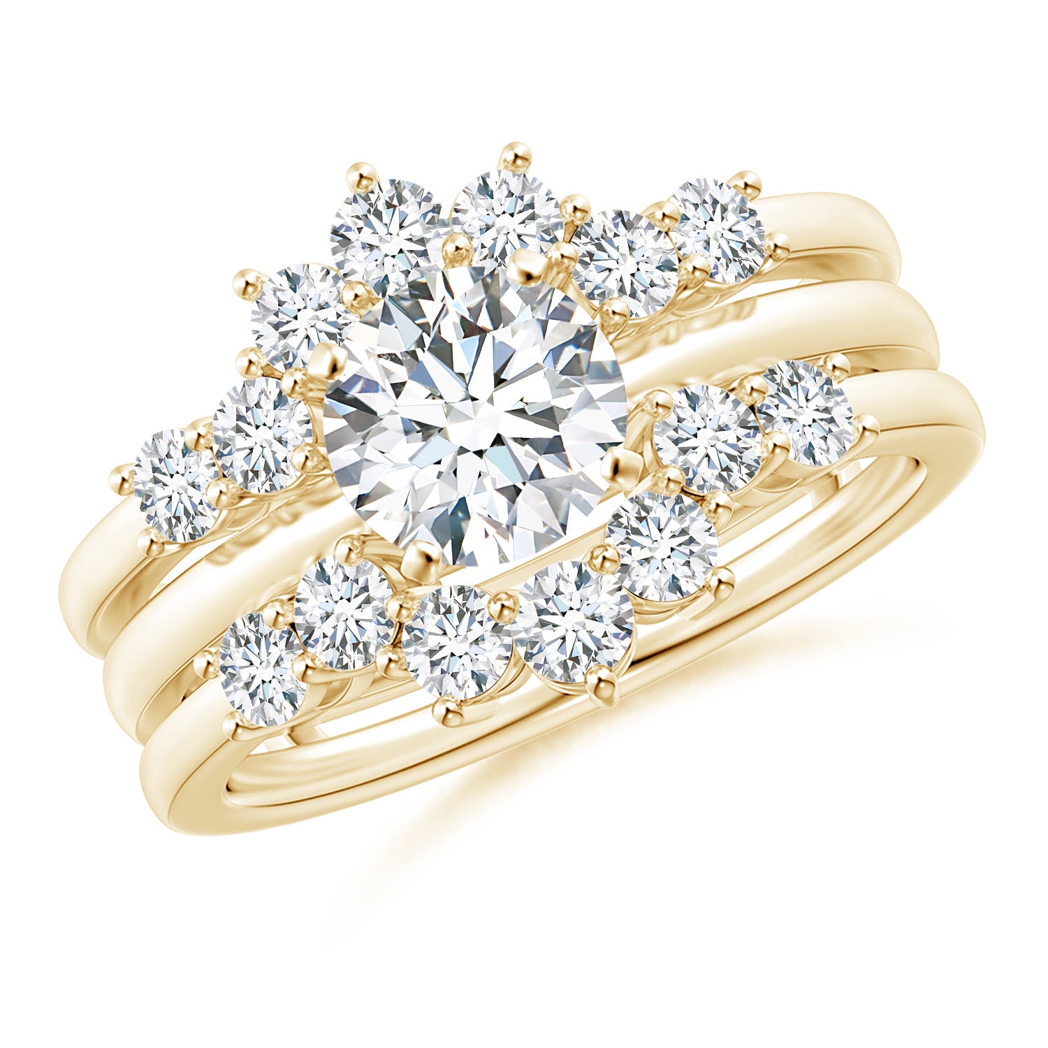 Lab-Grown Diamond Sunburst Ring Wrap