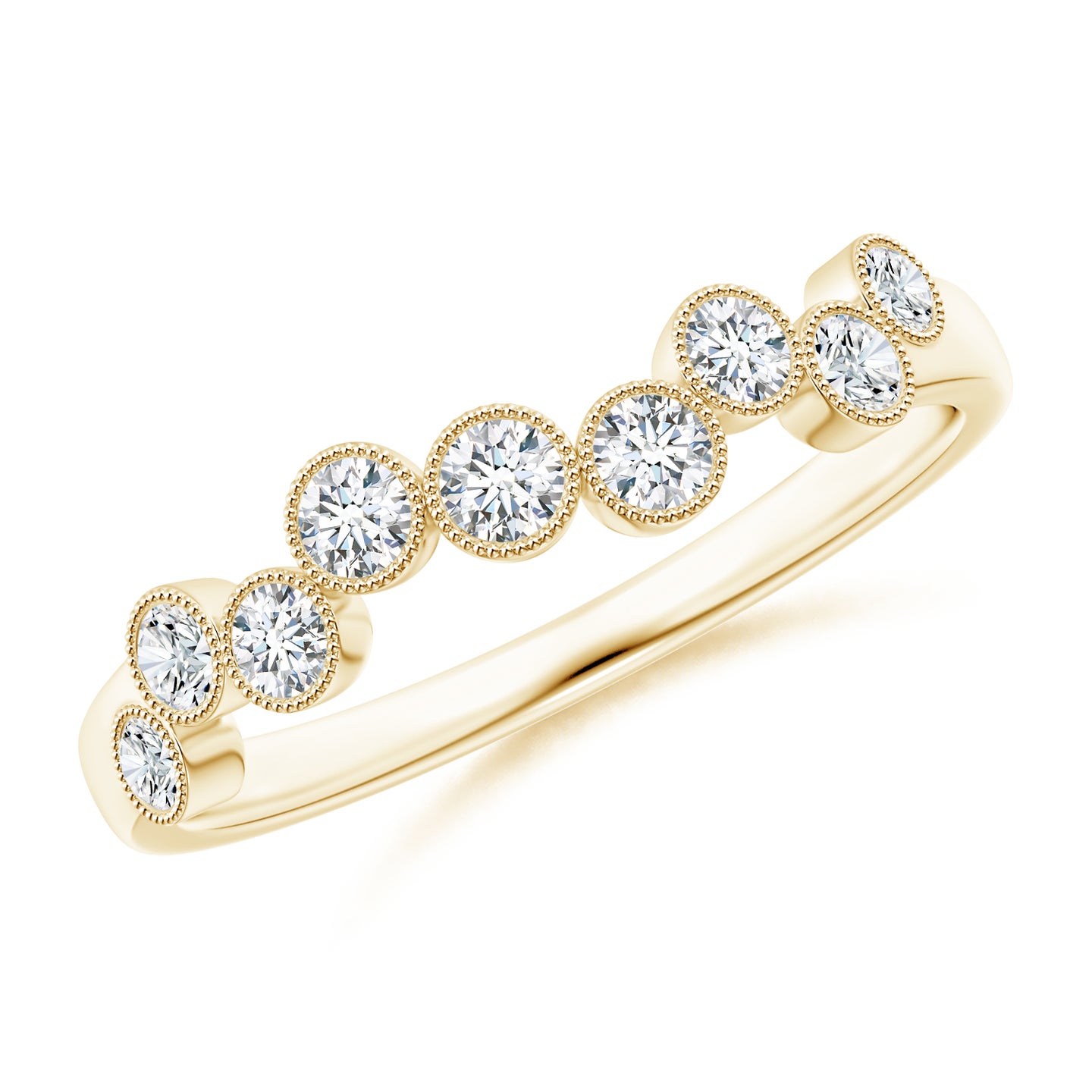 2.3mm GVS2 Vintage Inspired Bezel-Set Diamond Fashion Ring in Yellow Gold