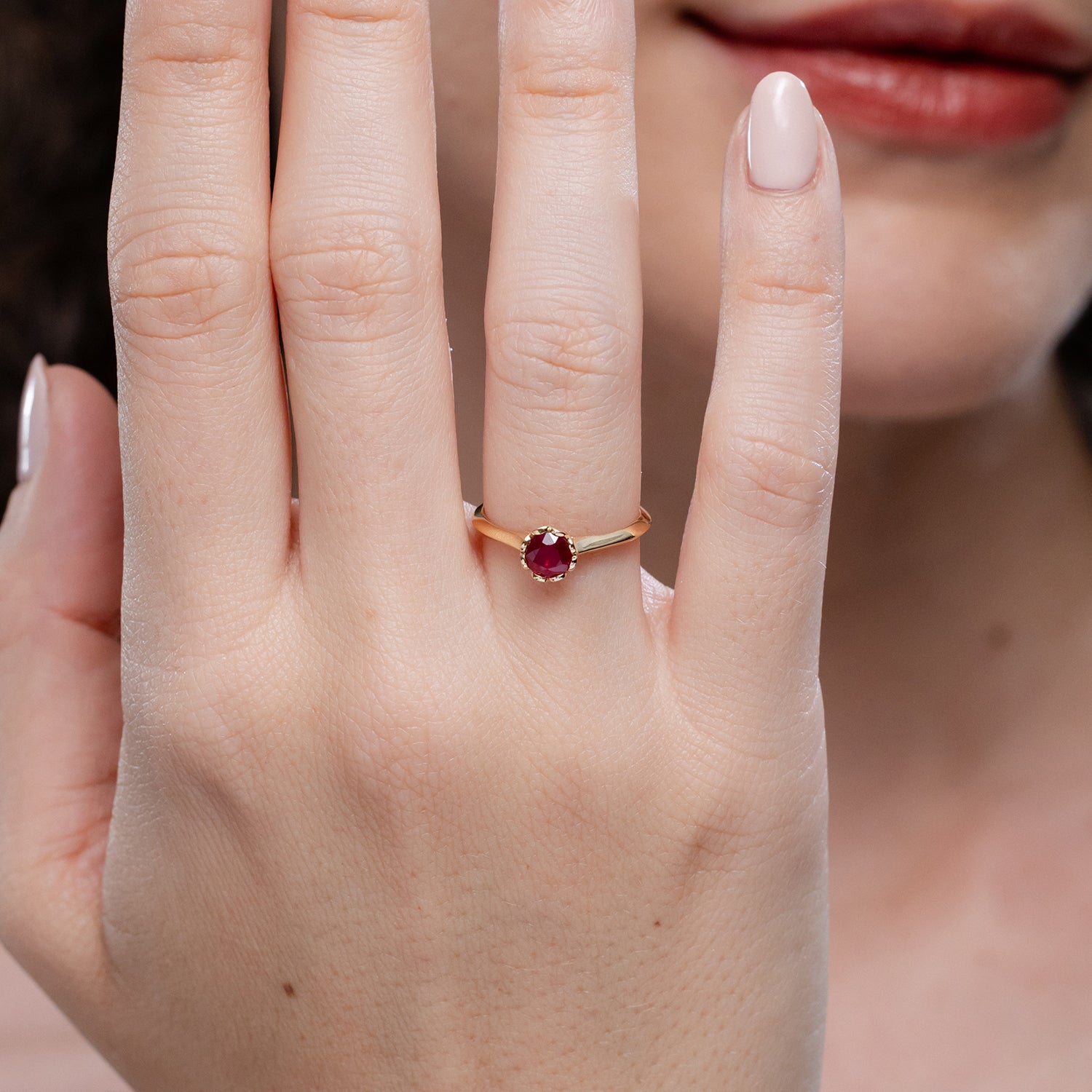 RUDRAFASHION Bezel Set Round Cut Created Black Diamond (7MM) Sol 並行輸入品 Vintage Inspired Bezel-Set Diamond Fashion Ring