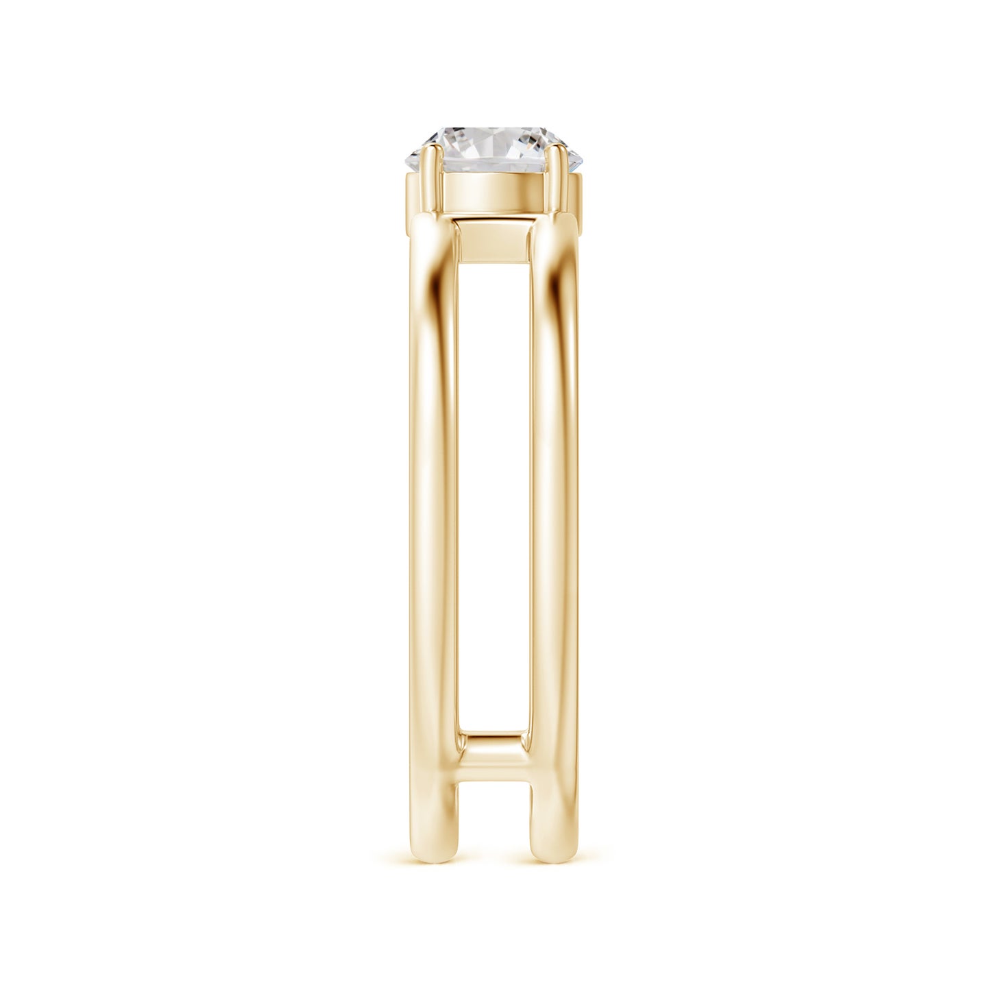 Diamond Solitaire Parallel Split Shank Ring