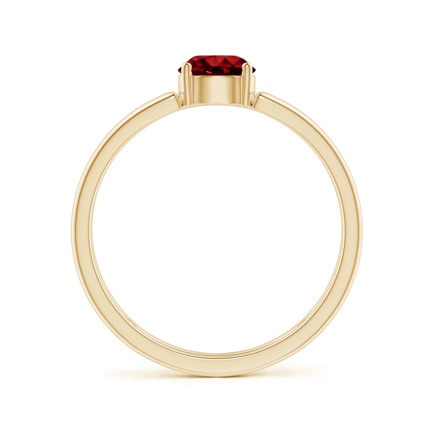 Ruby Solitaire Parallel Split Shank Ring