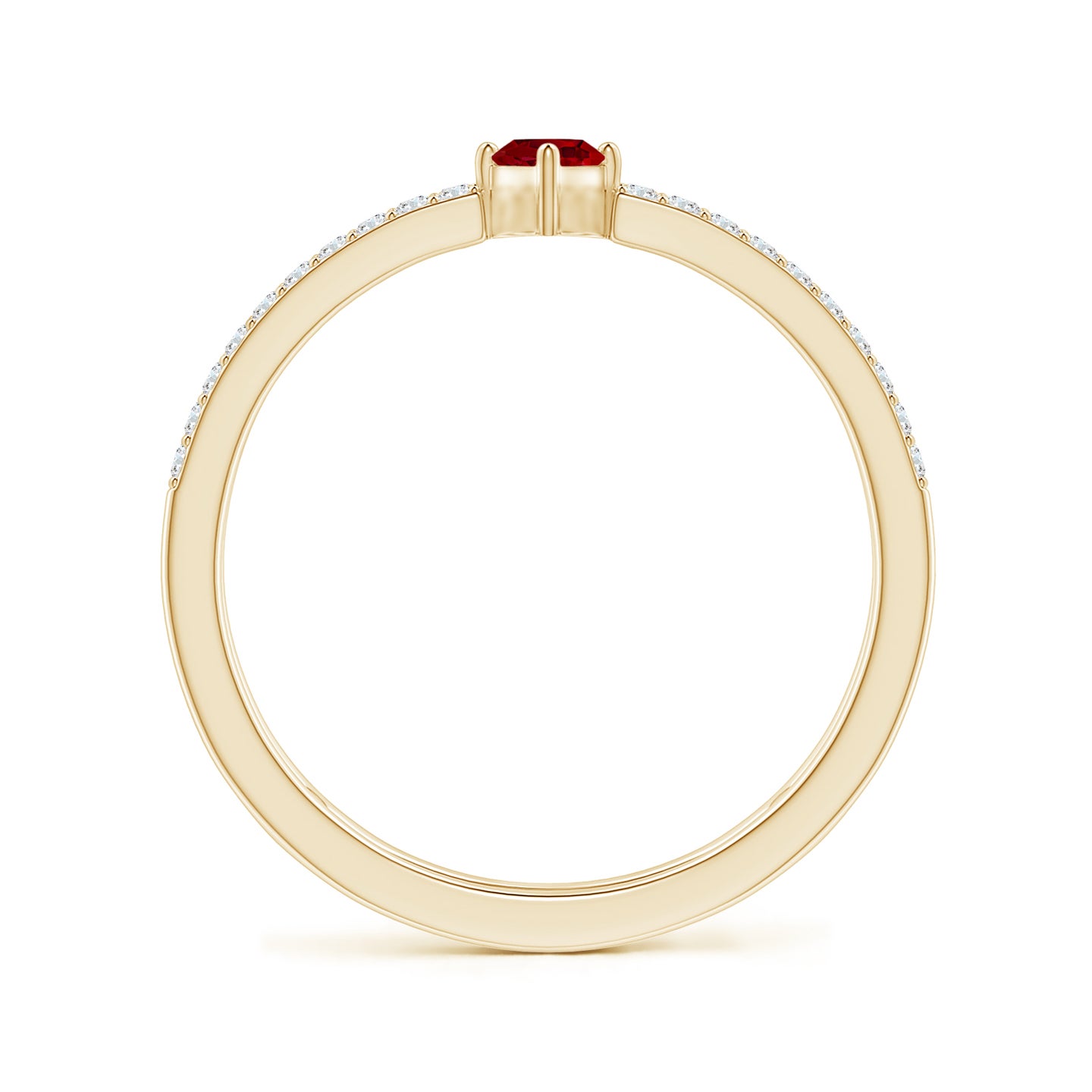 Marquise Ruby Parallel Split Shank Ring With Accents