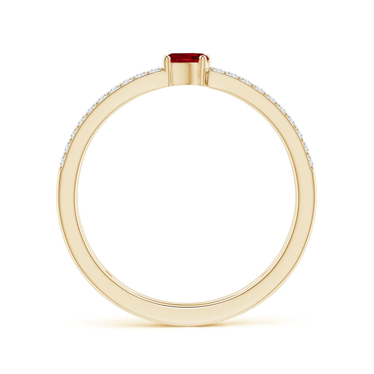 Tilted Marquise Ruby Parallel Split Shank Ring