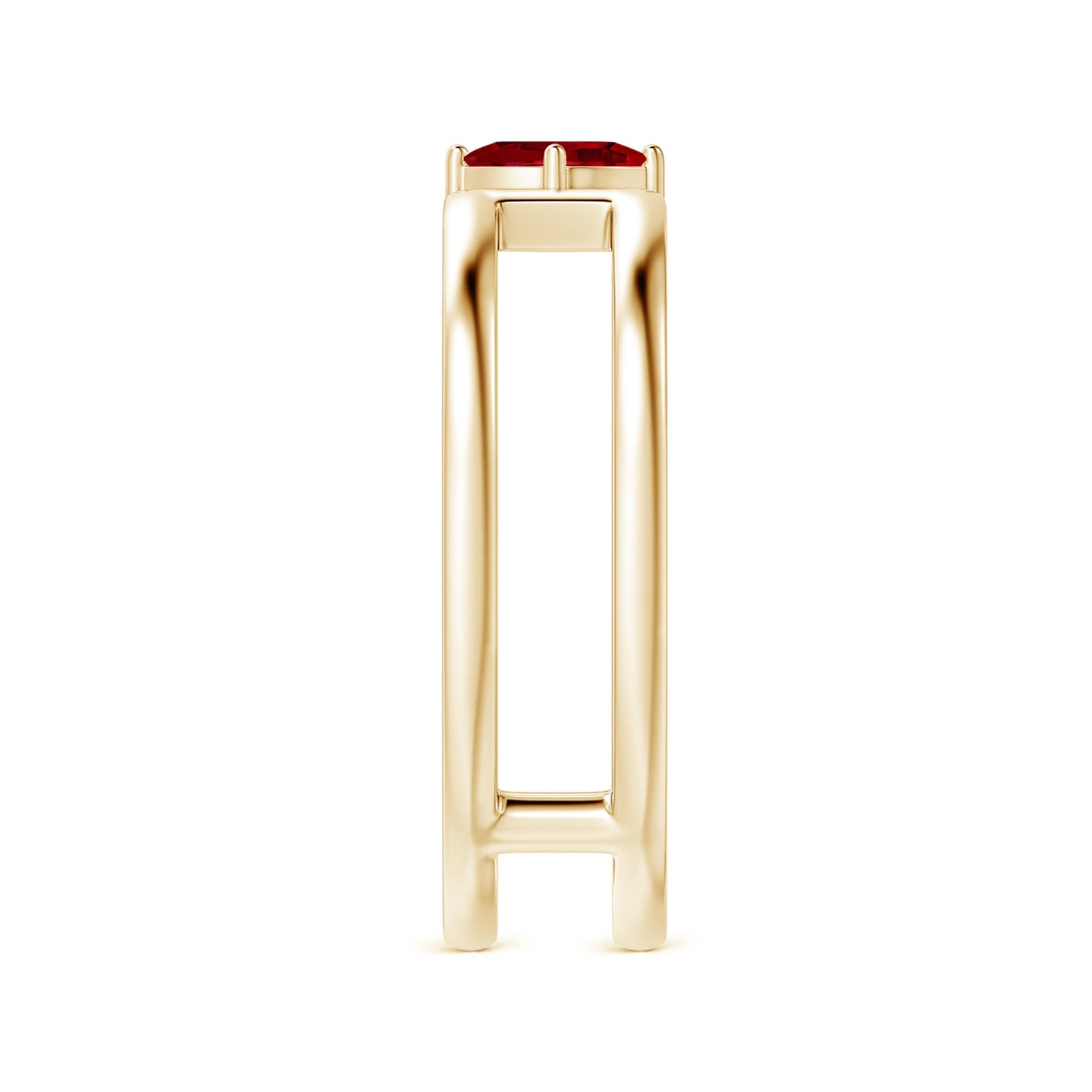 Marquise Ruby Solitaire Parallel Split Shank Ring