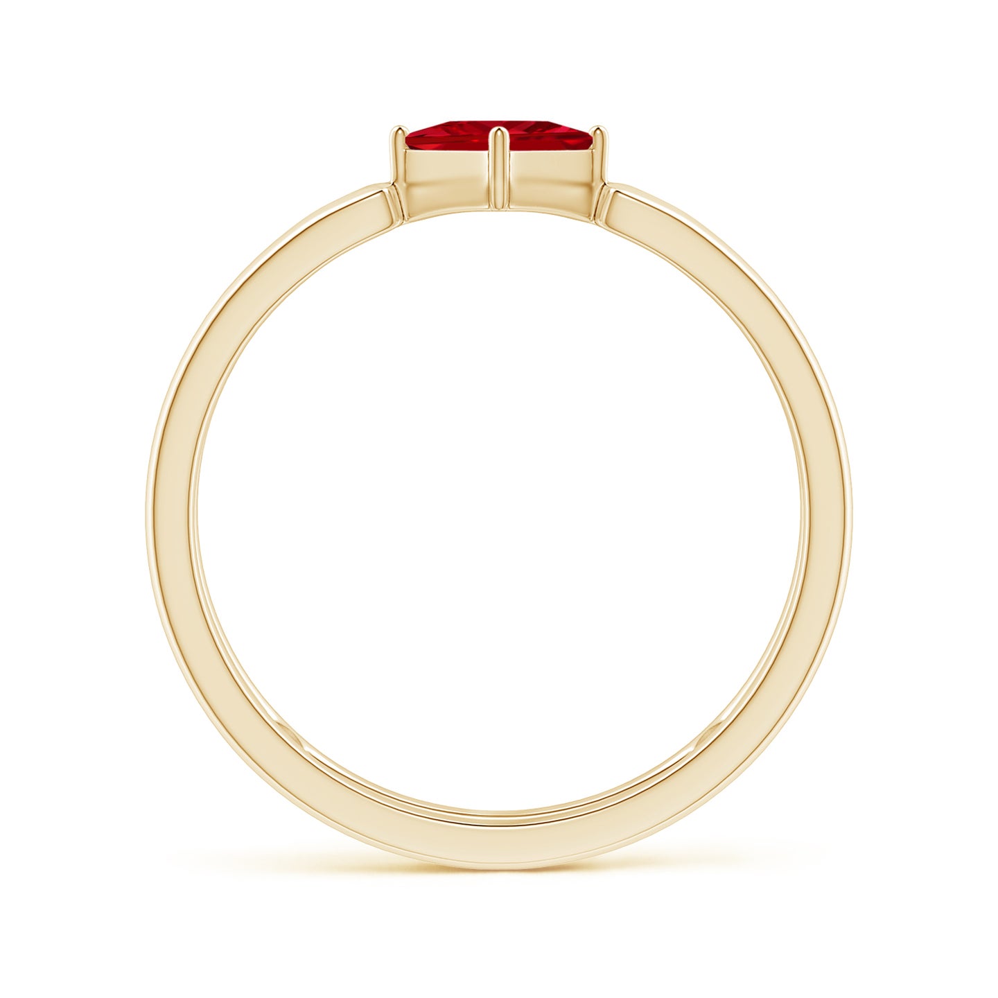 Square Ruby Solitaire Parallel Split Shank Ring | Angara India