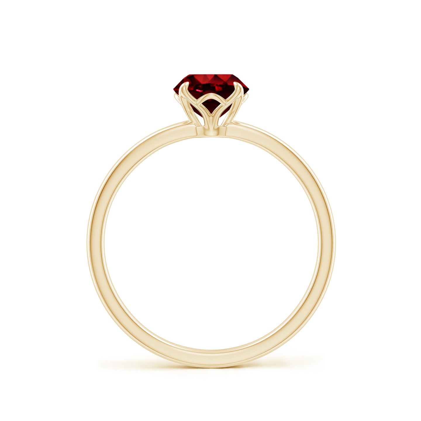 Solitaire Round Claw-Set Ruby Classic Engagement Ring | Angara India