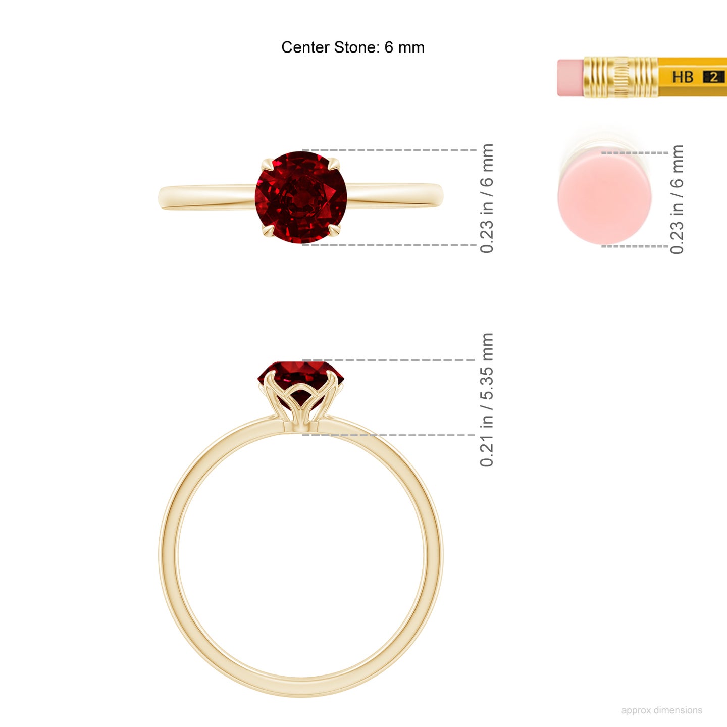 Solitaire Round Claw-Set Ruby Classic Engagement Ring | Angara India