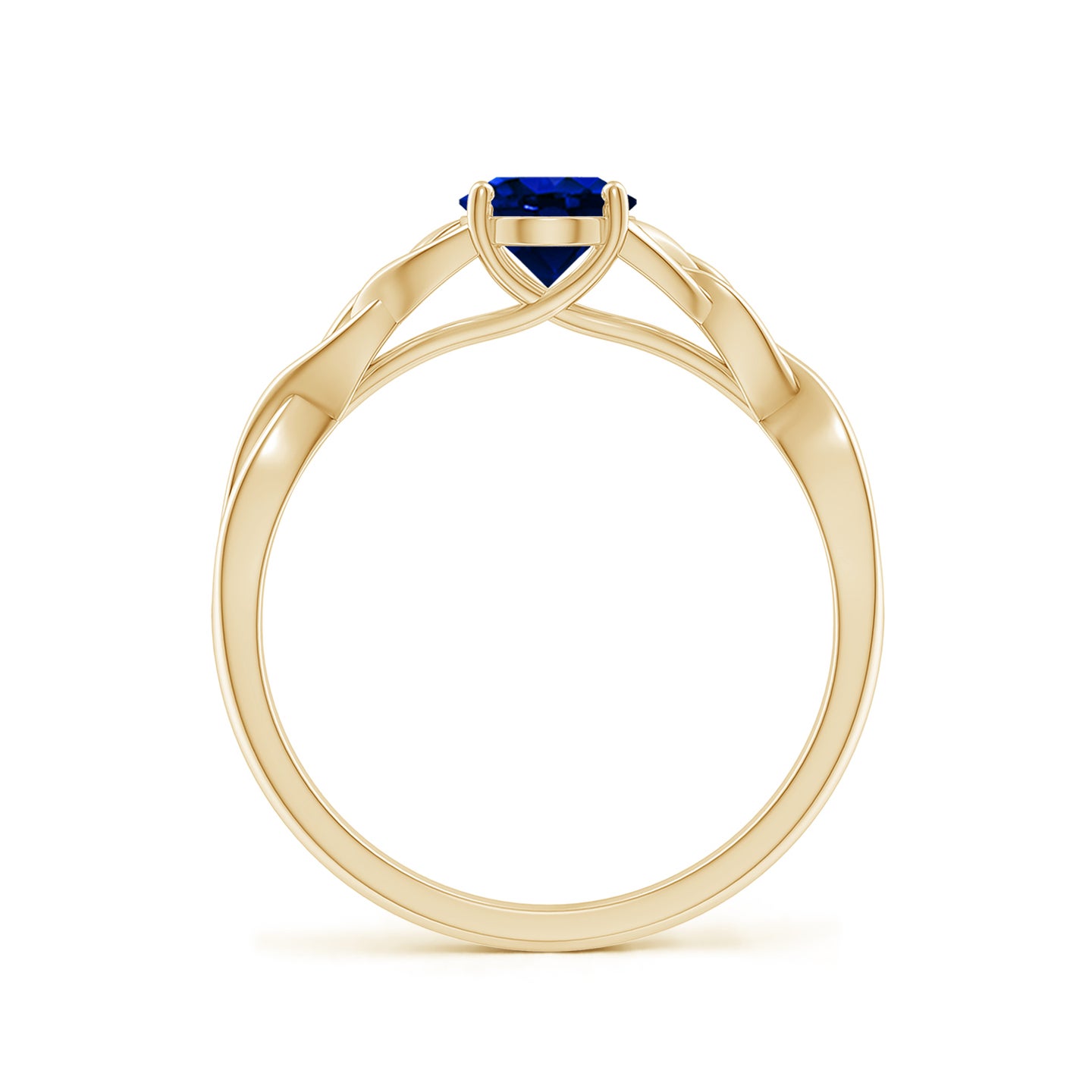 Lab-Grown Oval Blue Sapphire Celtic Knot Engagement Ring