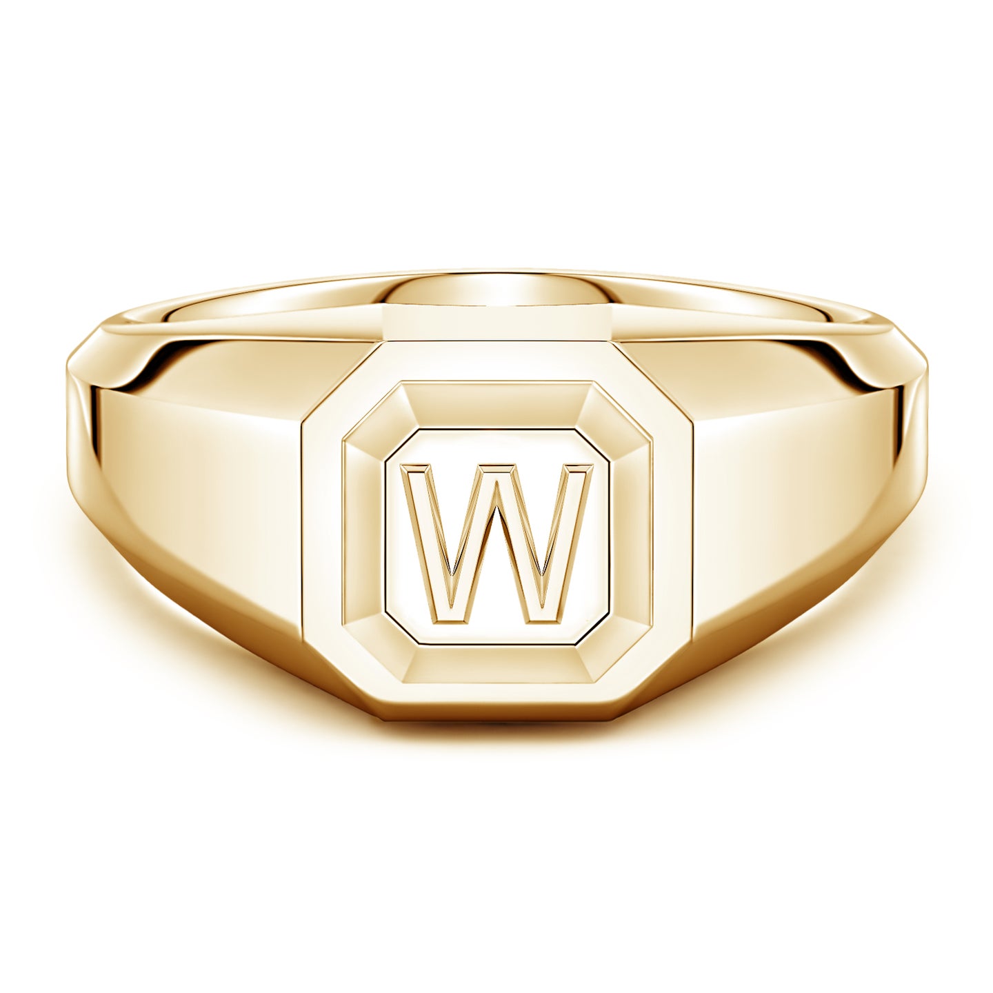 Men's Capital 'W' Octagon Signet Ring
