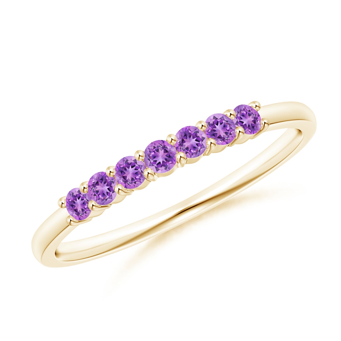 Half Eternity Seven Stone Amethyst Wedding Ring