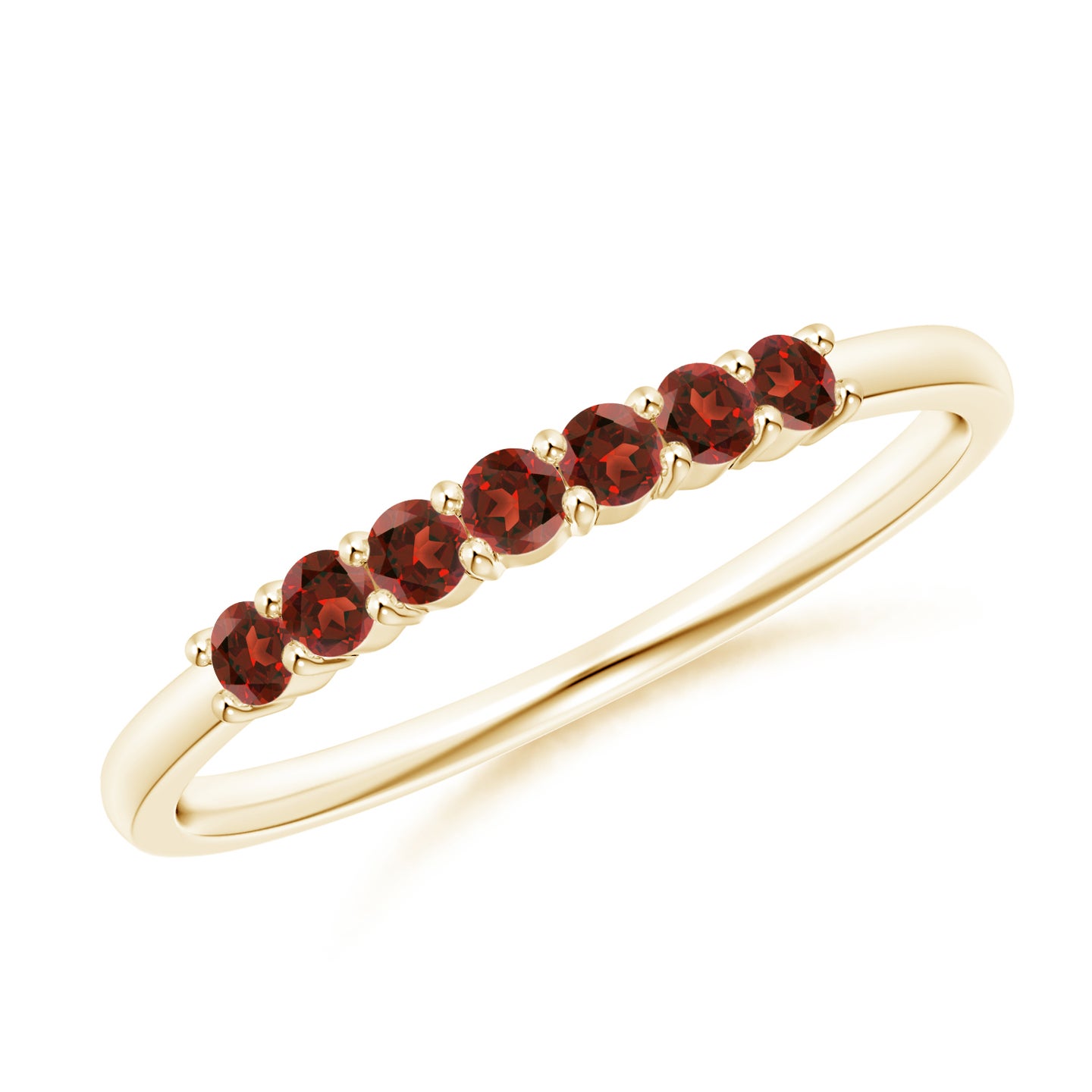 Half Eternity Seven Stone Garnet Wedding Ring