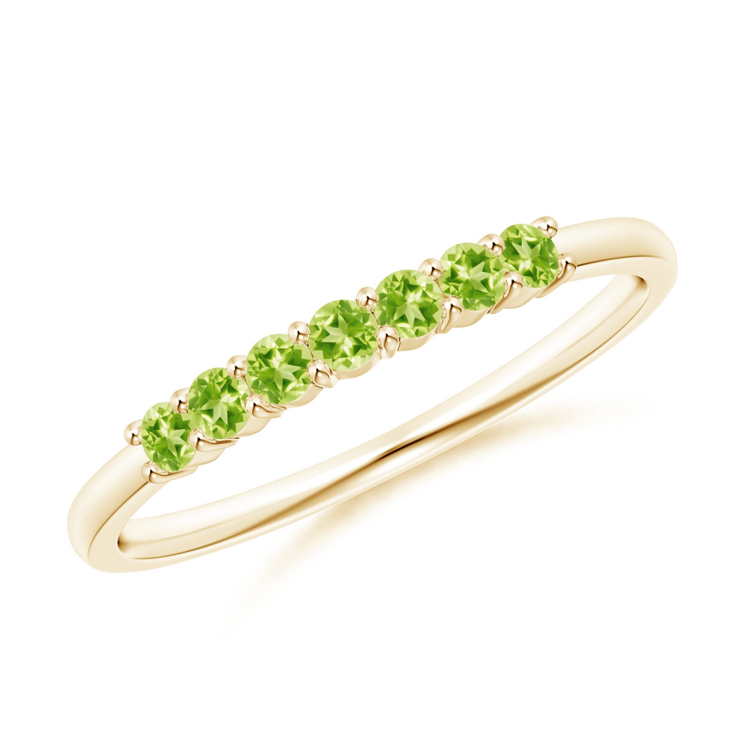 Half Eternity Seven Stone Peridot Wedding Ring