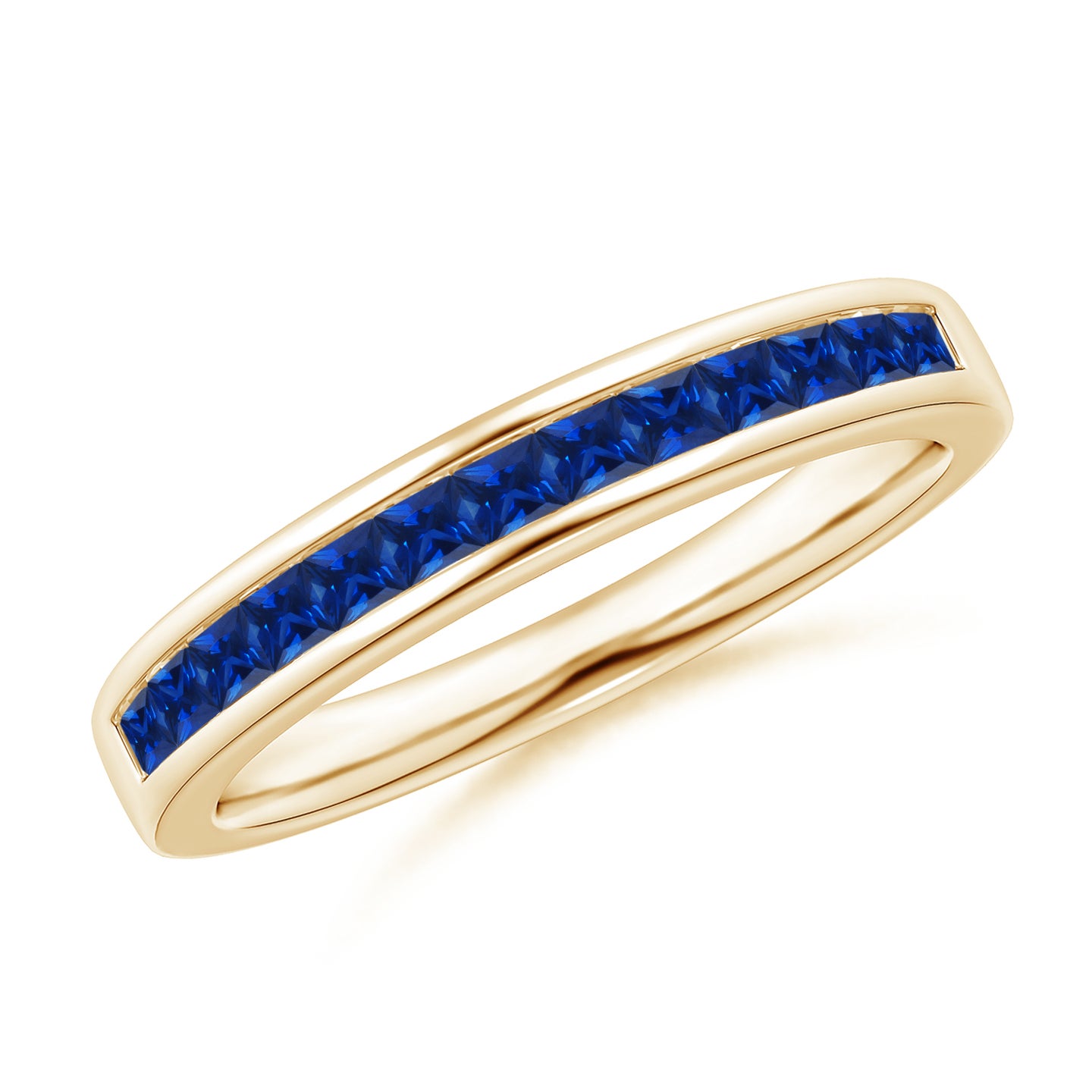 Channel Set Square Sapphire Half Eternity Ring Channel Set Square Sapphire Half Eternity Ring