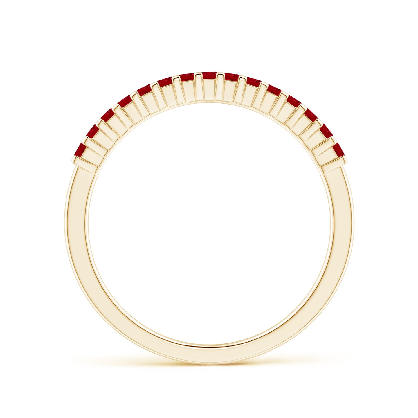 Square Ruby Semi Eternity Classic Wedding Ring