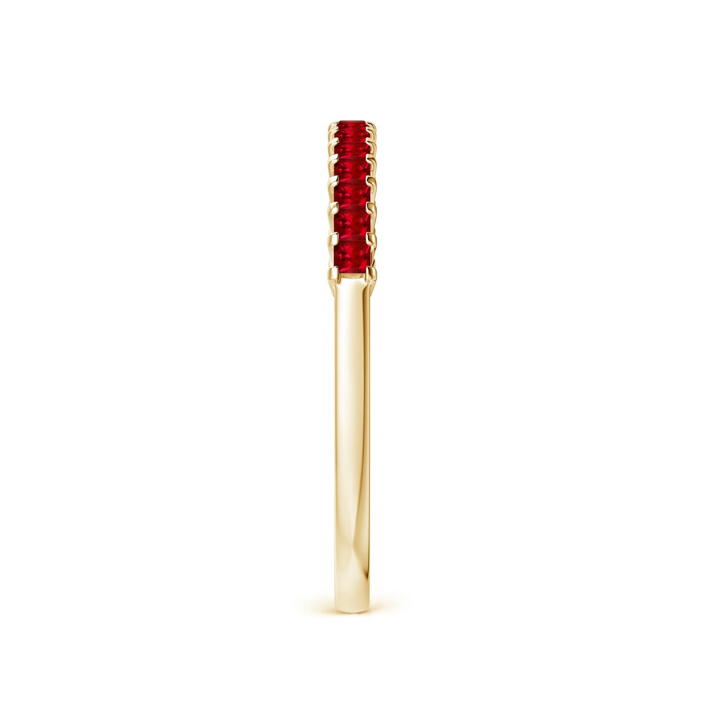 Square Ruby Semi Eternity Classic Wedding Ring