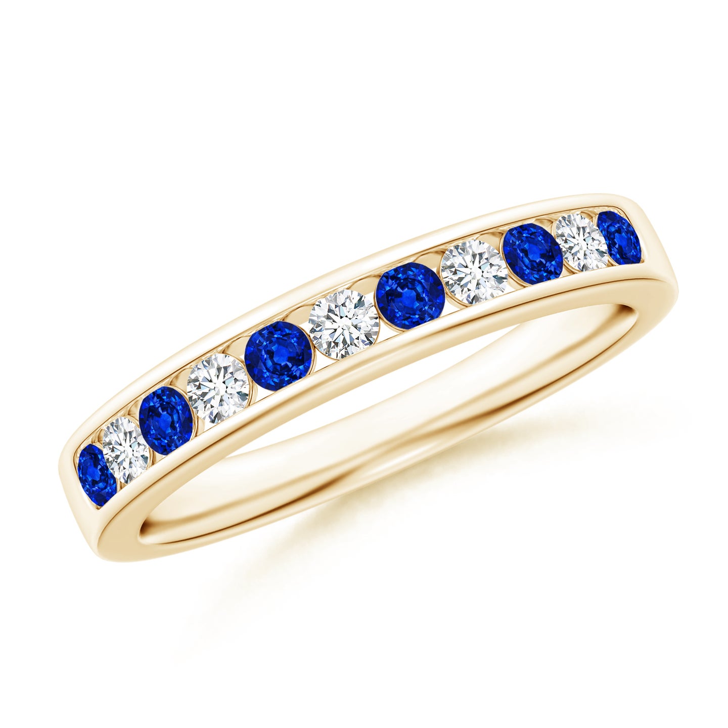 Channel Set Sapphire and Diamond Semi Eternity Ring Channel Set Sapphire and Diamond Semi Eternity Ring