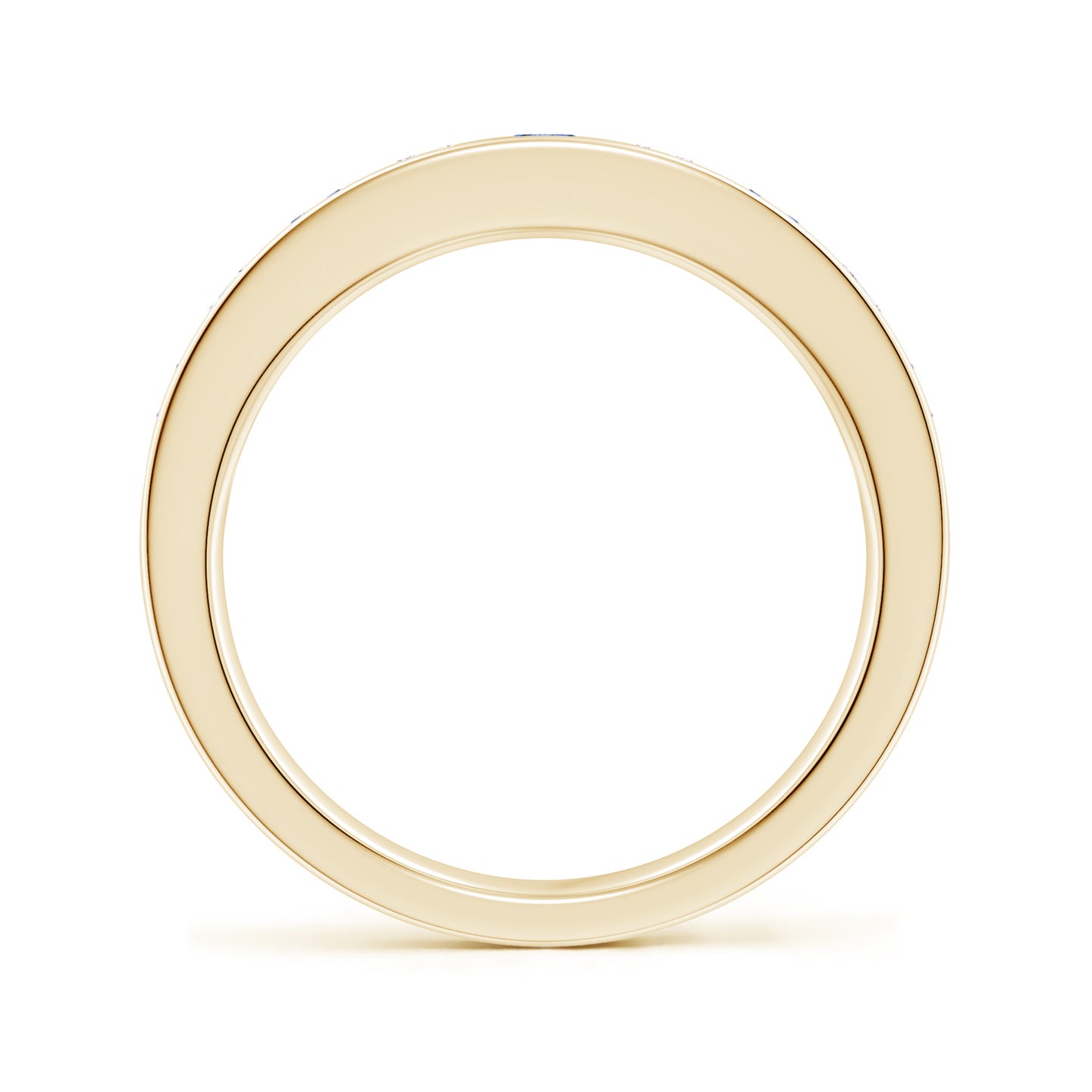 Lab-Grown Channel Set Blue Sapphire and Diamond Semi Eternity Ring