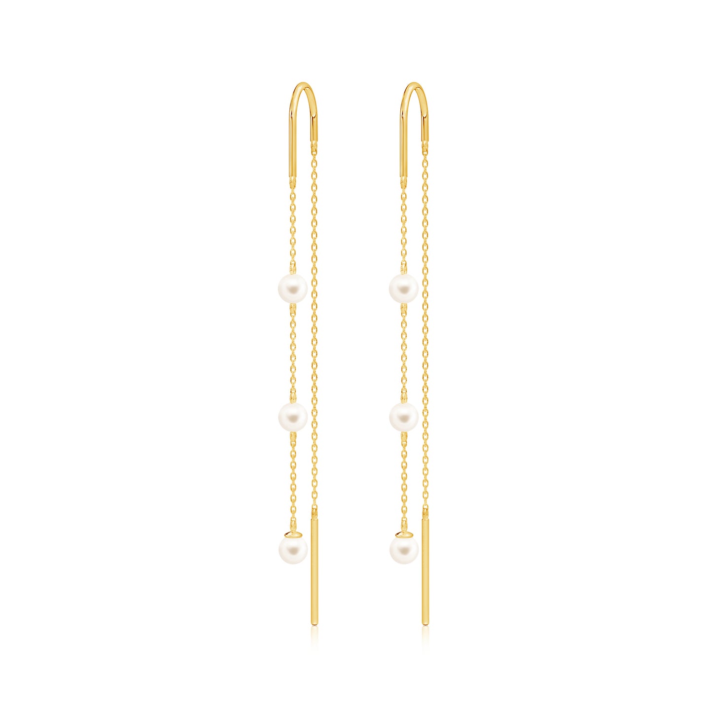 Freshwater Pearl Multi Pierced Sui Dhaga Station Earrings