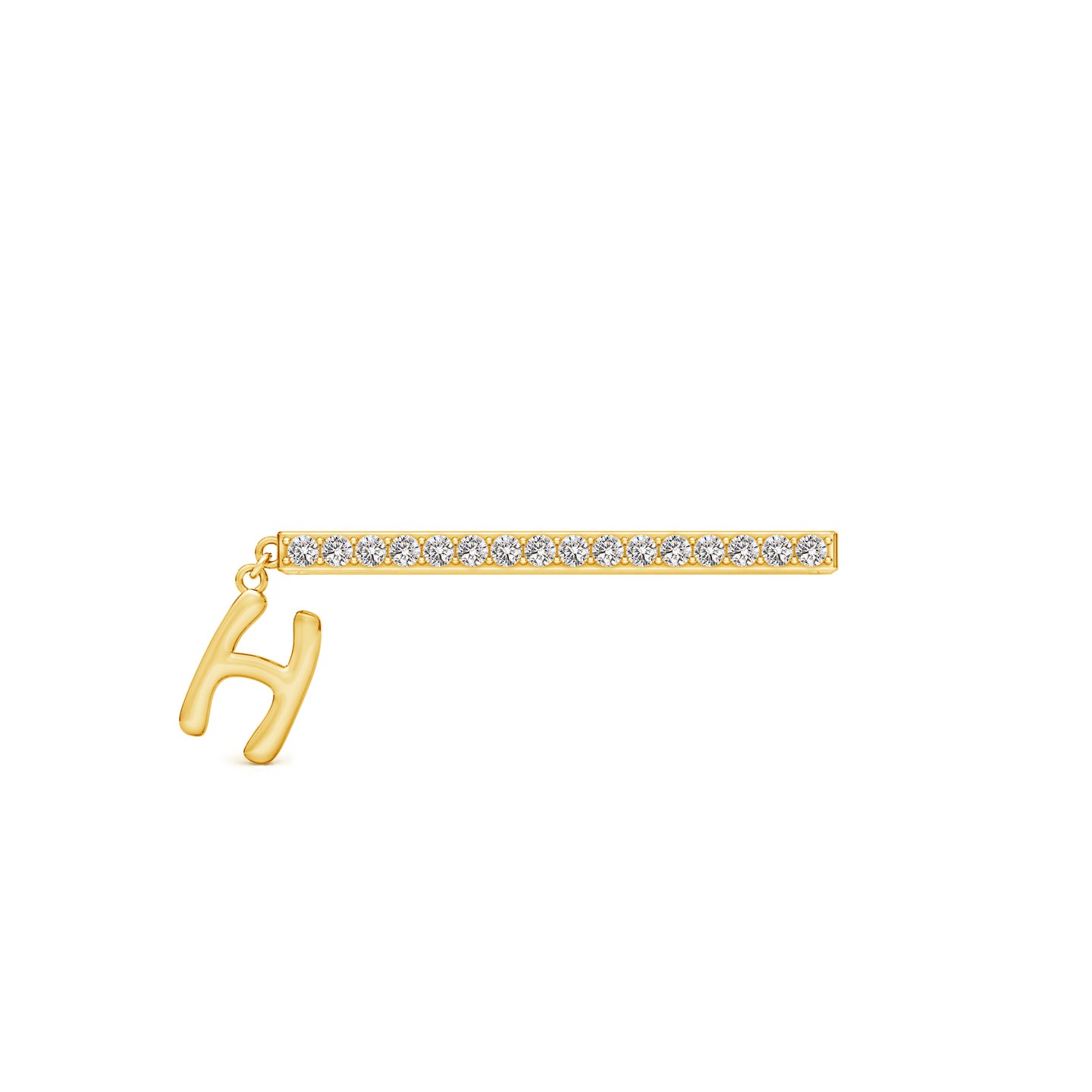 Capital H Initial With Natural Diamond Watch Band