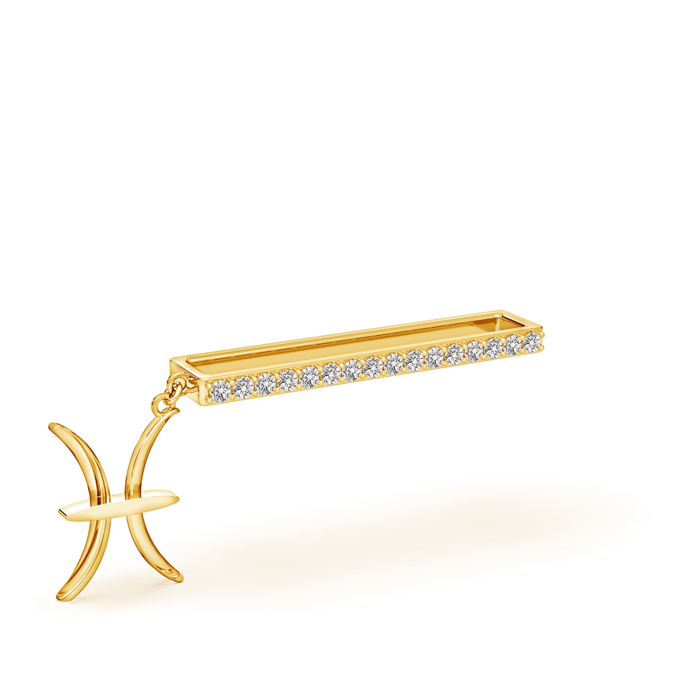 Pisces Zodiac Sign With Natural Diamond Watch Band