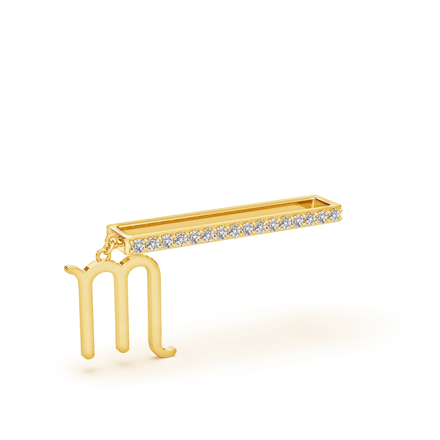 Scorpius Zodiac Sign With Natural Diamond Watch Band