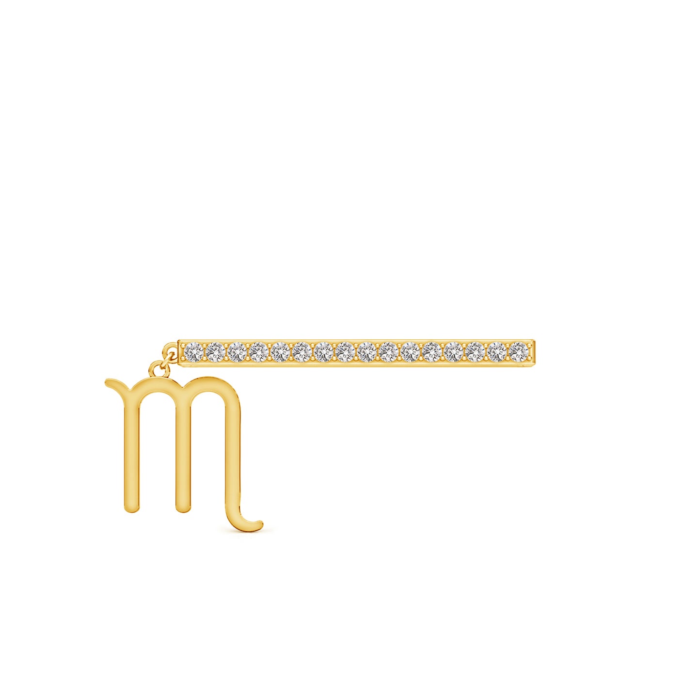 Scorpius Zodiac Sign With Natural Diamond Watch Band