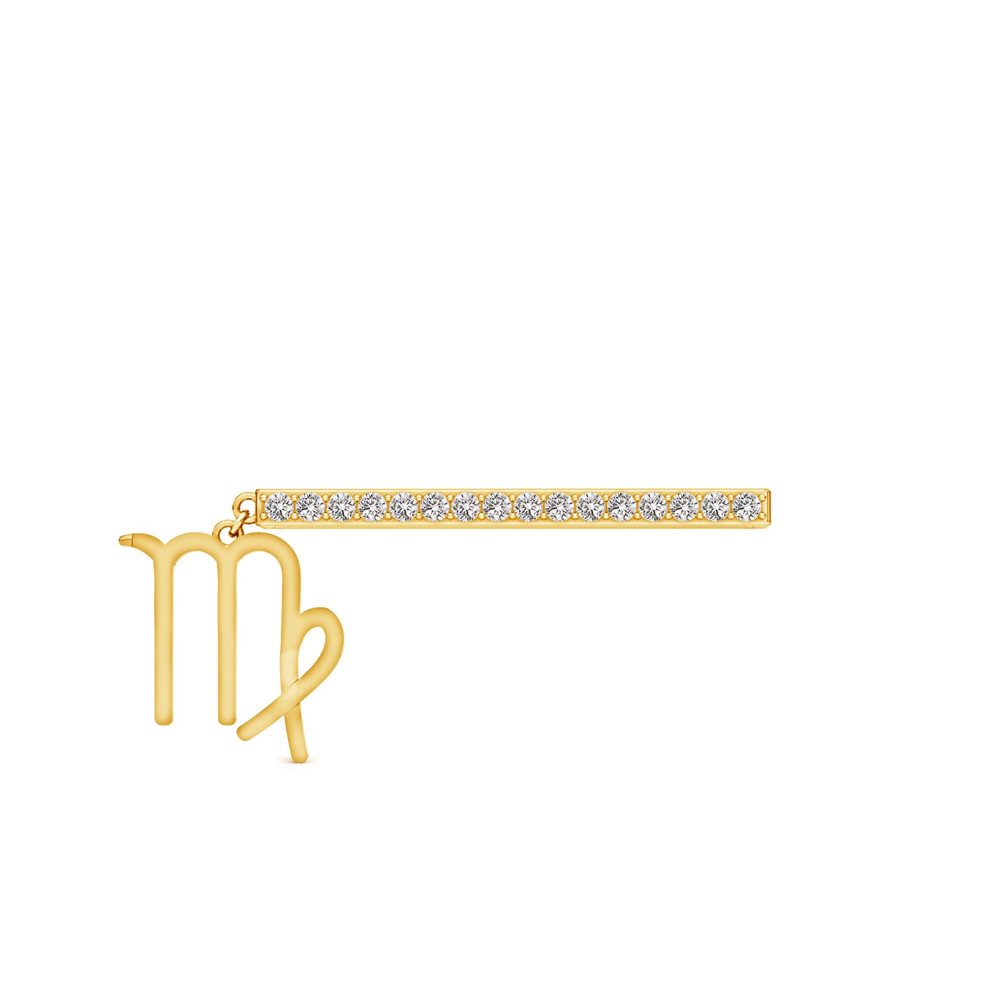 Virgo Zodiac Sign With Natural Diamond Watch Band